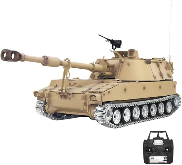 RC Tank That Shoots for Adults, 1/16 2.4G Remote Control M109A2 Grenade Tank Simulation Military Vehicle Model with Sound and Light Effects (Metal Upgrade Version M2109) - Image 2