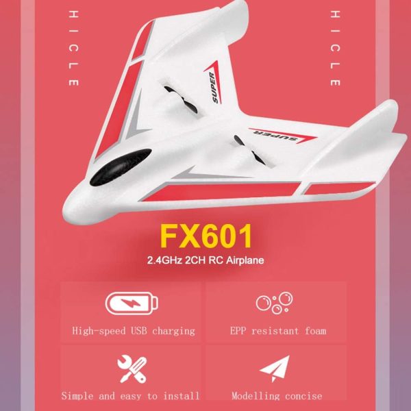 GoolRC FX601 RC Airplane, 2.4Ghz 2 Channel Remote Control Plane, Easy to Fly RC Aircraft for Beginners Kids and Adults - Image 4