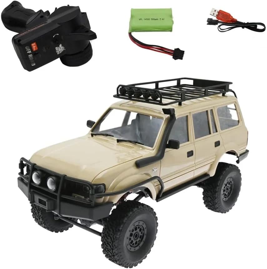 1/16 Scale RC Crawler, WPL C54-1 RTR RC Truck 4x4 Off Road RC Rock Crawler with Upgraded Chassis, 260 Motor New Gearbox and Batteries for Adults Hobby Toy (Yellow) - Image 6