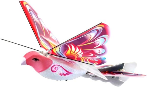 MUKIKIM eBird Pink Butterfly - Flying RC Bird Drone Toy for Kids. Indoor/Outdoor Remote Control Bionic Flapping Wings Bird Helicopter. USB Recharging. Creative Child Preferred Choice Award Winner - Image 4