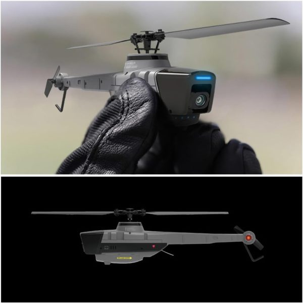 C128 RC Helicopter, 2.4G 4CH Remote Control Helicopter with Camera for Adults, Single-Rotor Aileronless RC Military Aircraft Helicopter Model Indoor Outdoor-RTF (4 Batteries) - Image 6