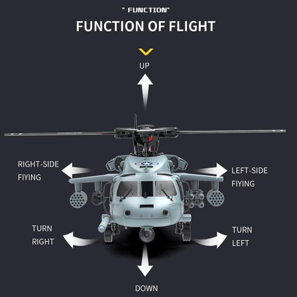 RC Helicopter with GPS for Adults, YU Xiang F09-H SH60 2.4G 8CH Brushless Motor RC Military Helicopter, 6G/3D Stunt Copter RC Aircraft Model with Controller - Image 5