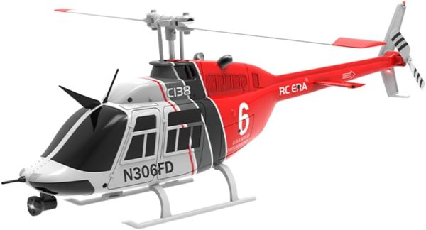 C138 Bell206 Remote Control Helicopter, 1:33 RC Helicopter 2.4G 6CH RTF Single Propeller Aileron Free, Six-axis Gyroscope, Modular Battery, One-Touch Function for Adults Beginners (3 Batteries) - Image 3