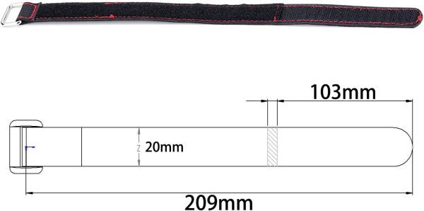 2PCS 20x300MM Kevlar Stitched RC Battery Straps Reusable Cable Straps Adjustable Cinch Straps for RC Drones, FPV Racer, RC Helicopters, Planes, Cars - Image 5