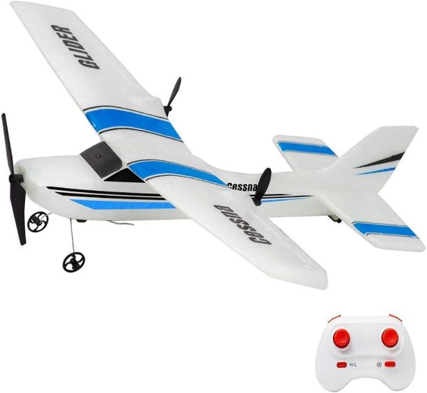 QT RC Plane 2.4Ghz 2 Channel Remote Control Airplane Ready to Fly,Durable EPP Foam RC Aircraft for Adults and Beginner, Easy & Ready to Fly, Great Gift Toy for Kids (Blue) - Image 2