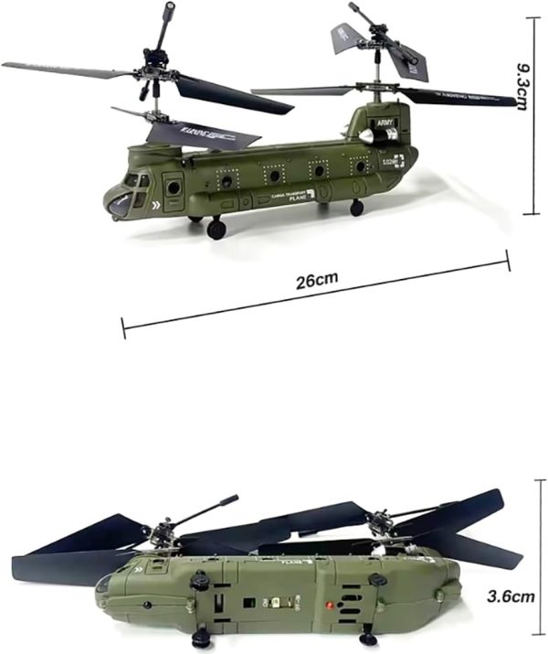 Remote Control Helicopter, S026H Military Transport RC Helicopter with Altitude Hold, One Key take Off/Landing, LED Light, Low Battery Reminder, Army Helicopter Aircraft Toys - Image 7