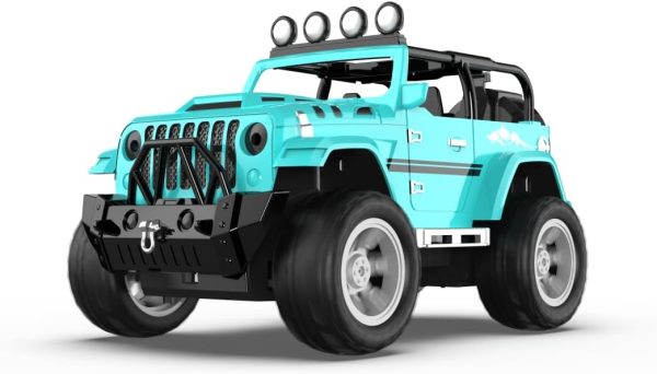 DEERC Remote Control Car with Fog Mist & Music, 1:16 Remote Control Truck for Boys, 2.4Ghz RC Car Toy with 2 Batteries, All Terrain SUV Gifts Crawler with Trailer Hitch - Image 9