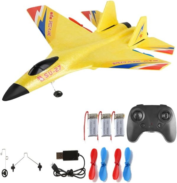 RC Plane,Su-27 Remote Control Airplane,2 Channel 2.4Ghz Remote Control Plane,Comes with 3 Batteries,Air Plane Glider Planes Kids for Boys Girls Adults Beginners - Image 2