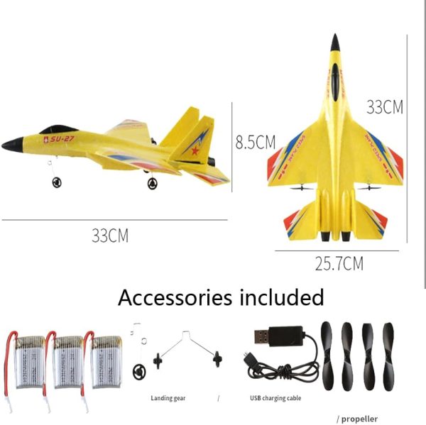 RC Plane,Su-27 Remote Control Airplane,2 Channel 2.4Ghz Remote Control Plane,Comes with 3 Batteries,Air Plane Glider Planes Kids for Boys Girls Adults Beginners - Image 8