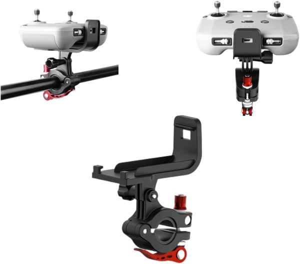 Xmipbs Mavic 3 Bike Bracket Bicycle Mount Holder for DJI Mavic Air 2,Air 2S Mini 2 Mini 3 Pro RC-N1 Controller, Adjustable Handlebar Clamp Clip Remote Controler, Not for DJI RC Controller - Image 2