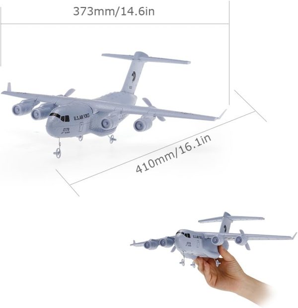 GoolRC C-17 RC Airplane, 2.4GHz 2CH Remote Control Airplane, Military Transport Aircraft with 373mm Wingspan, EPP Foam Fixed-Wing RC Plane, Easy to Fly for Beginners, Kids and Adults - Image 9