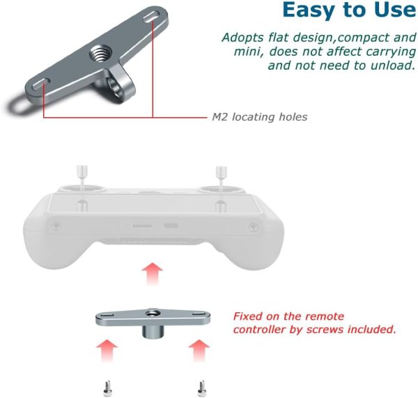 Bike Mount Tripod Mount Adapter for DJI RC / RC2 Remote Control, Neck Strap Holder Mount with 1/4" Screw Hole for DJI Mini 4 Pro/Mini 3 Pro/Mini 3 - Image 7