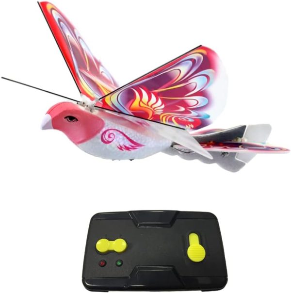 MUKIKIM eBird Pink Butterfly - Flying RC Bird Drone Toy for Kids. Indoor/Outdoor Remote Control Bionic Flapping Wings Bird Helicopter. USB Recharging. Creative Child Preferred Choice Award Winner - Image 5