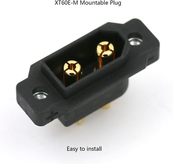 10Pcs XT60 Panel Mount Connectors XT60E-M Plug with Mounting Screws for 3D Printers RC FPV Drones E-Bike Controller Box - Image 4