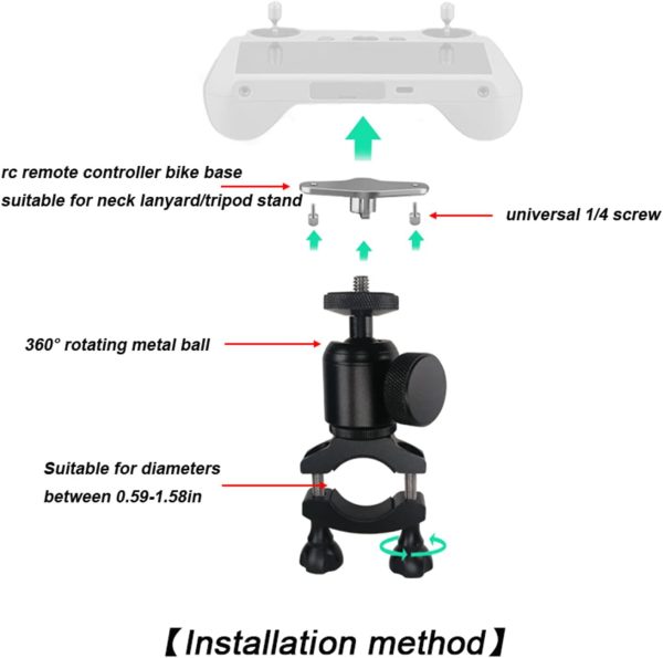 RC Controller Bike Mount for DJI Mini 3 Pro/Air 2s/Mavic 3 Drone Handlebar Aluminum Alloy Bracket Clamp Clip Accessories (Not for RC pro/RC N1/RC 2 Controller) - Image 7