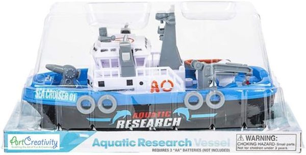 ArtCreativity Aquatic Research Vessel, BatteryOperated Toy Ship for Kids, Floats in Water, Floating Bathtub and Pool Toy for Boys and Girls, Best Birthday Gift for Children - Image 7