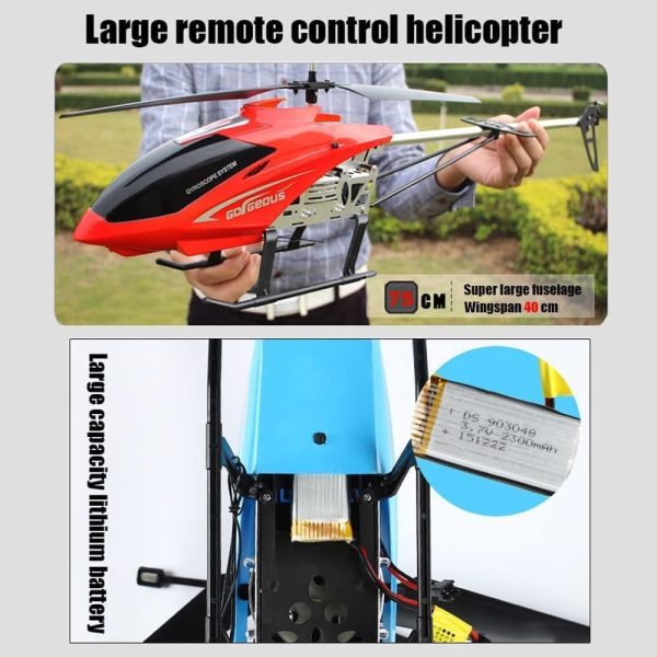 Large Fall Resistant Rc Helicopter 3.5 Channels Remote Control Helicopter Toys Gift with LED Light Night - Image 3