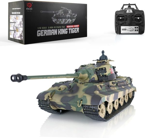 Henglong 2.4G 1/16 Tk7.0 Plastic German King Tiger RTR RC Tank Toys 3888A Bb Airsoft Smoke Sound Effect BB Shooting Airsoft Tank That Shoot BB Airsoft That Shooting BB Bullets - Image 2