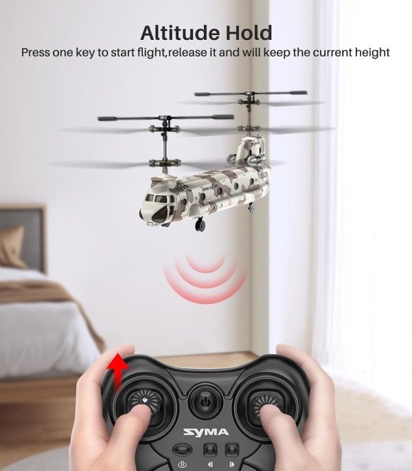 SYMA Remote Control Helicopter with 4*Spare Blades, 1* USB Cable, 1*Screwdriver, 2.4GHz RC Army Helicopter Ideal Gift for Kids Beginners - Image 5