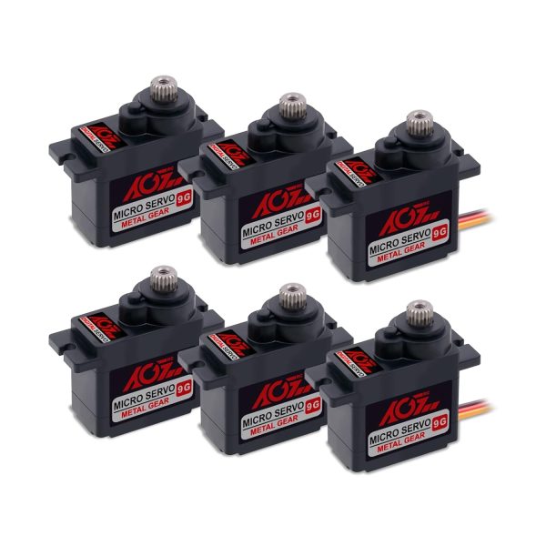 6PCS AGFRC Micro Servo Servo Motor Kit - 2.2KG Metal Gear Digital RC Servo for RC Helicopter Airplane Boat Controls, Control Angle 180° (B9DLM) - Image 2