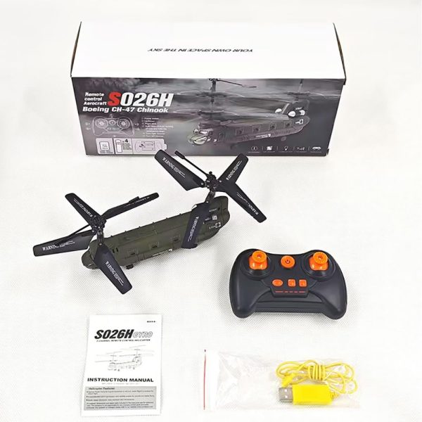 Remote Control Helicopter, S026H Military Transport RC Helicopter with Altitude Hold, One Key take Off/Landing, LED Light, Low Battery Reminder, Army Helicopter Aircraft Toys - Image 5