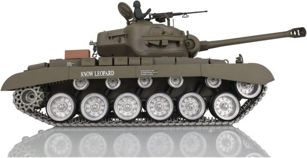 Heng Long RC Tank 1/16 Customized 7.0 M26 Pershing RTR 3838 Idle Smoking Metal Tracks Wheels 360° Rotating Turret Infrared Combat Lifting Barrel Light Sound BB Shooting Airsoft Tank - Image 4