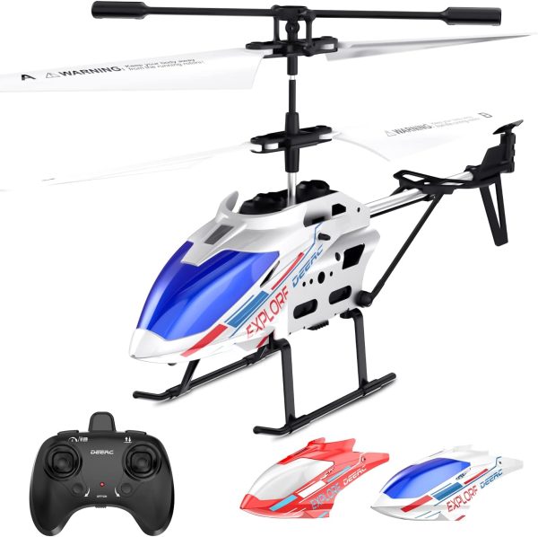 DEERC Remote Control Helicopter, 3.5 CH Altitude Hold RC Helicopters w/Gyro for Beginner, 2 Shells LED Light One Key Take Off/Landing, 2.4GHz Aircraft Indoor Flying Toy for Kids Boys Girls - Image 2