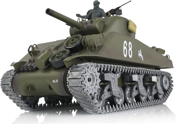 TOUCAN RC HOBBY Henglong 1/16 Customized 7.0 M4A3 Sherman RC Tank 3898 Barrel Recoil 360° Metal - Image 5