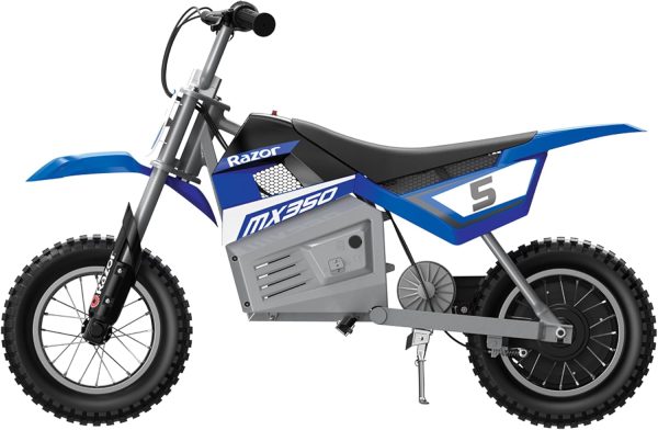 Razor MX350 Dirt Rocket Electric Motocross Off-Road Bike for Age 13+, Up to 30 Minutes Continuous Ride Time, 12" Air-Filled Tires, Hand-Operated Rear Brake, Twist Grip Throttle, Chain-Driven Motor - Image 10