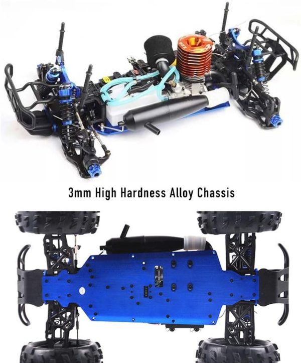 Nitro Powered Car 1/8 RC Truck Hobby Grade Racing Car for Adult 20.5IN 26CXP Nitro Engine RC Rock Crawler Remote Control Buggy Nitrogen Drive 4WD 90KM/H Metal Chassis Gas 125CC - Image 5