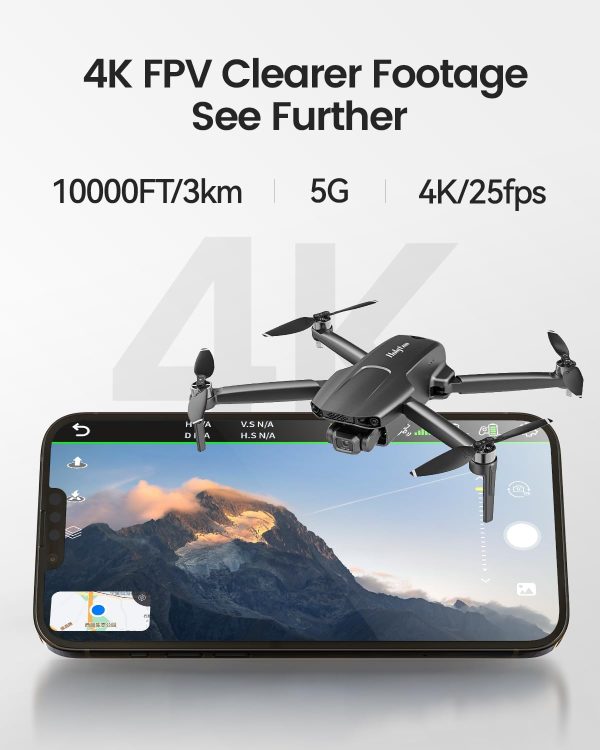 Holyton HT70 3 Axis Brushless Gimbal GPS Drones with Camera for Adults 4K; FAA Compliant FPV RC Quadcopter Drone with 4K/30FPS Video, 10000ft Range, QuickShot, Night Vision, Follow Me, Auto Return - Image 4