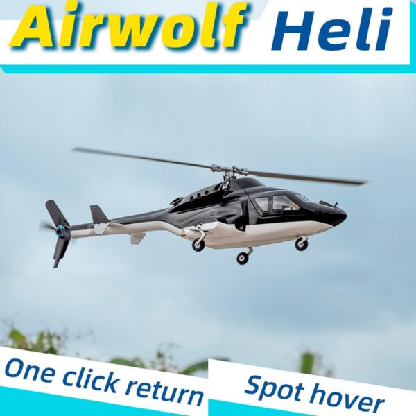 RC Helicopter with GPS for Adults, FLYWING FW450L Airwolf 450-Class 2.4G 6CH Dual Brushless Motor RC Military Helicopter Support Fixed-Point Mode, 3D Stunt Mode and Auto Navigation Mode - Image 3