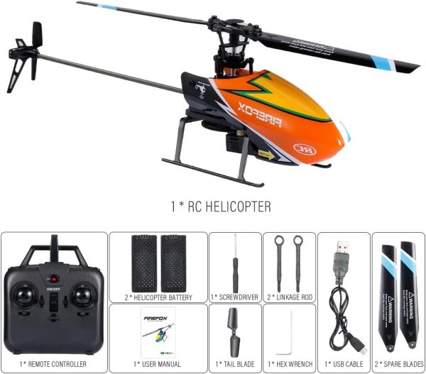 GoolRC C129 RC Helicopter for Adults and Kids, 4 Channel 2.4Ghz Remote Control Helicopter with 6-Axis Gyro, Aileronless RC Aircraft with Altitude Hold, Landing Pad and 2 Batteries (Orange) - Image 10