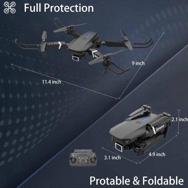 Drone With One Camera- Foldable WiFi Drone, 3D Flips,Altitude Hold Drone for Adults Beginners Mini Drone,1 Battery E88 - Image 8