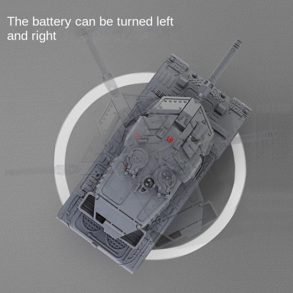 Remote Control Tank, 2.4GHz 9-Channel RC Combat Vehicle with Sound, Lights, Rotating Turret. Children's Military Toy for Boys and Girls (Grey) - Image 4