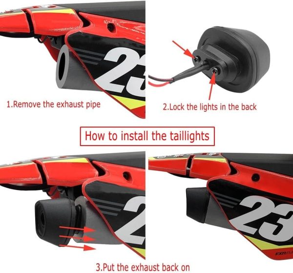 1/4th RC Motorbike Led Light Kit Headlight Taillights Front/Rear Lamp Upgrades for 1/4 LOSI PROMOTO-MX - Image 6