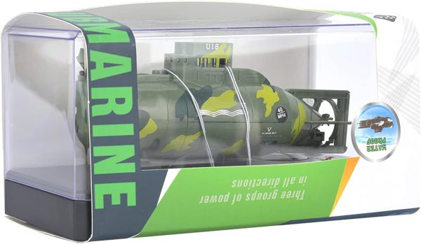 Naroote Mini RC Submarine Toy, Remote Control Submarine, Mini Simulation Military Remote Control 6 Channel Submarine Toy Model (Green) - Image 6