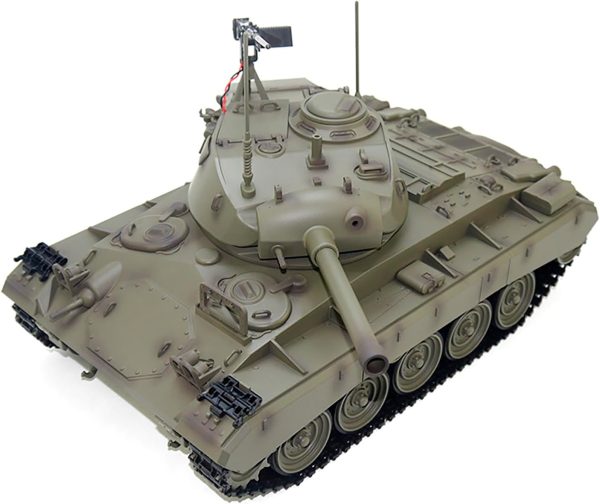 Remote Control Light Tank M24 Chaffee Tank 1/16 War RC Military Vehicle Simulation Smoke Barrel Telescoping NO-Shooting Sound Effect Collection Model 34CM (3.0 Mainboard) - Image 7