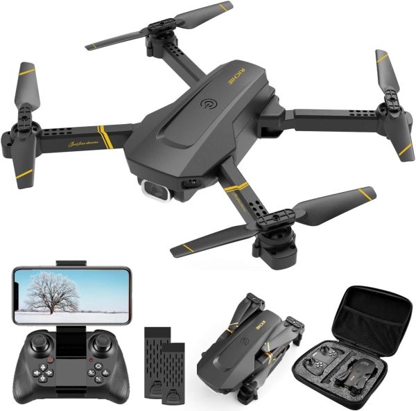 4DV4 Drone with 1080P Camera for Adults Kids,FPV HD Live Video RC Quadcopter Helicopter Toys Gifts,Altitude Hold, Waypoints,3D Flip,Headless Mode,2 Batteries,Carrying Case,Black - Image 2