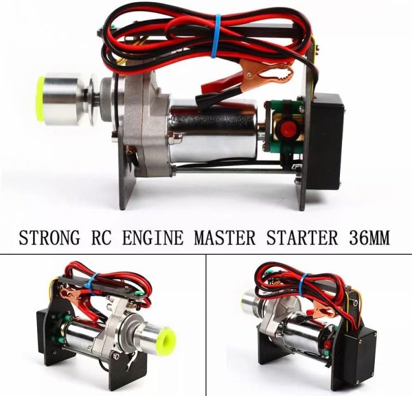 Strong Terminator Power Engine Starter for 15-80cc Gasoliine Engine RC Airplane Helicopter 12v-18v 40A RC Engine Starter Easy Control Carbon Fiber 36mm 6:1 Gear - Image 3