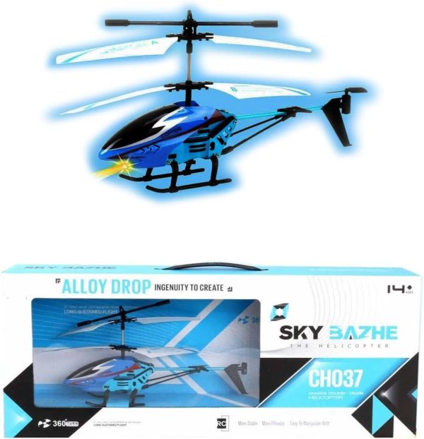 Toy Alloy Mini Helicopter Remote Control Micro RC Helicopter with Gyro and LED Light 3.5HZ Channel, Random Color - Image 2