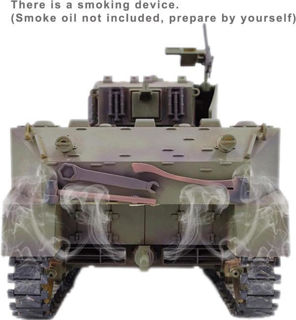 Remote Control Light Tank US M5A1 Stuart Tank 1/16 War RC Military Vehicle Simulation Smoke Barrel Lifting/Turret Rotation 360 Degrees/NO-Shooting/Collection Model - Image 6