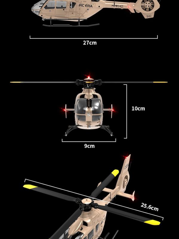 C123 RC Helicopter 2.4G 6CH 6-Axis Gyro Optical Flow Localization Altitude Hold 1/36 Remote Control Plane RTF(CHAMPAGNE-EC135) - Image 6