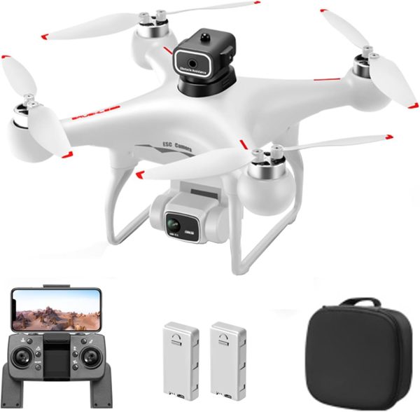 GoolRC S116 Drone with 4K Camera for Adults, RC Quadcopter with Obstacle Avoidance, Optical Flow, Trajectory Flight, Headless Mode, Gravity Sensor, Brushless Motor, Storage Bag and 2 Batteries (White) - Image 2