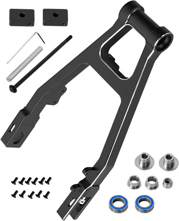 Upgrades Parts Aluminum 7075 Rear Swing Arm Adjustable Wheelbase for LOSI 1/4 Promoto MX Motorcycle Off-Road Vehicle RTR FXR LOS06000 LOS06002，(Larger Inner Bearing),Black - Image 2