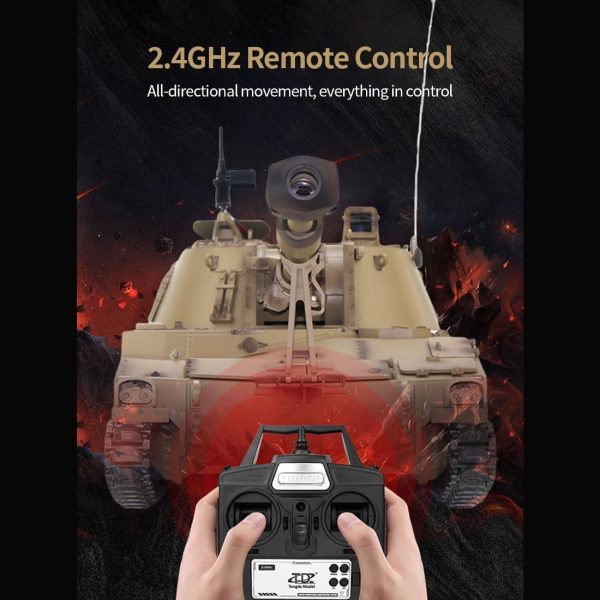 RC Tank That Shoots for Adults, 1/16 2.4G Remote Control M109A2 Grenade Tank Simulation Military Vehicle Model with Sound and Light Effects (Metal Upgrade Version M2109) - Image 7