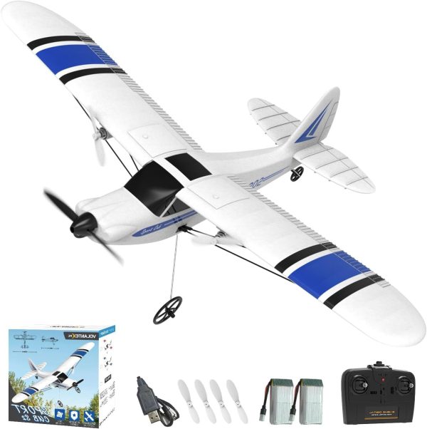 VOLANTEXRC RC Plane 2 Channel Trainer Airplane Sport Cub Remote Control Aircraft Toys Ready to Fly with Gyro Easy to Fly & 2.4GHz Radio Controlled for Kids & Beginner (762-2 Blue) - Image 2