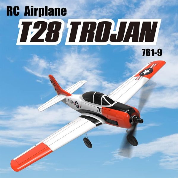 Volantex RC Airplane 2.4Ghz 4 Channel Remote Control,with Aileron T28 Trojan Parkflyer RC Aircraft Plane,Ready to Fly with Xpilot Stabilization System,Perfect for uitable for Kids and Beginners - Image 3