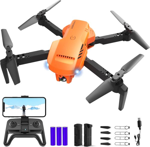 Drones for Kids and Adults - Drone with camera 1080P HD, FPV Foldable Drone with Carrying Case, 2 Batteries, 90° Adjustable Lens, One Key Take Off/Land, Altitude Hold, 360° Flip, Toys Gifts - Image 2