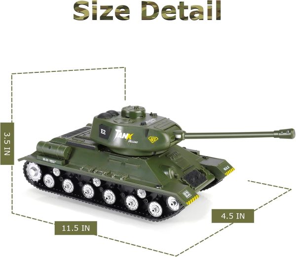 ele ELEOPTION Remote Control RC Tank with Rotating Turret and Sound Tank Toy Gift for Kids Boys Girls 3-8 Years Army Tanks Military Vehicles Toys - Image 7